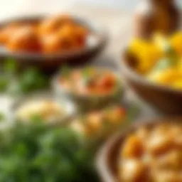 A vibrant display of Kısnis herb alongside traditional Turkish dishes