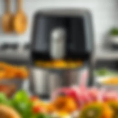 A sleek kiwi air fryer showcasing its modern design