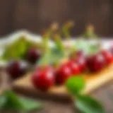 Fresh Cornelian Cherries A close-up view of fresh cornelian cherries on a wooden table