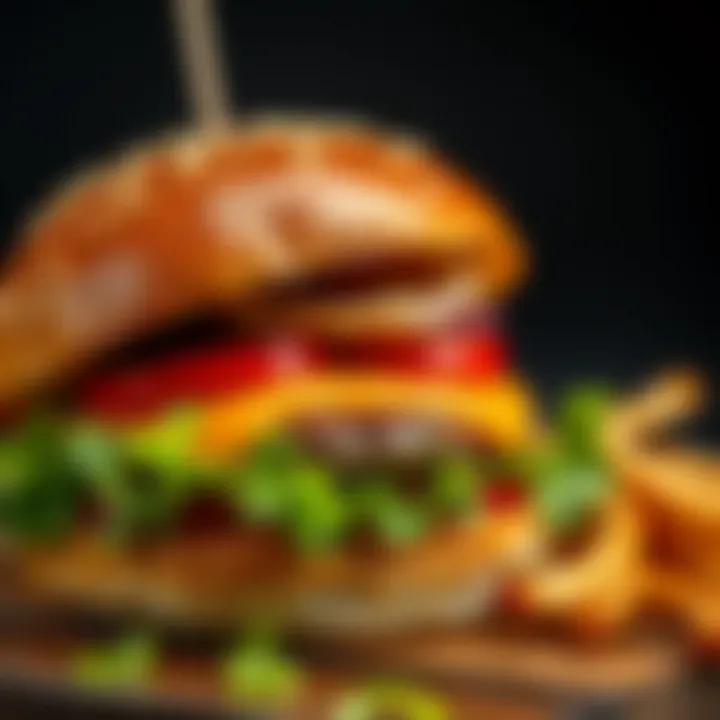 A close-up view of the Kral Burger highlighting its details