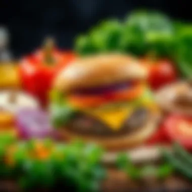 An array of fresh ingredients used in Kral Burger