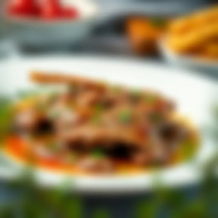 A beautifully plated lamb liver dish showcasing its rich color and texture