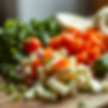 Chopped vegetables ready for soup