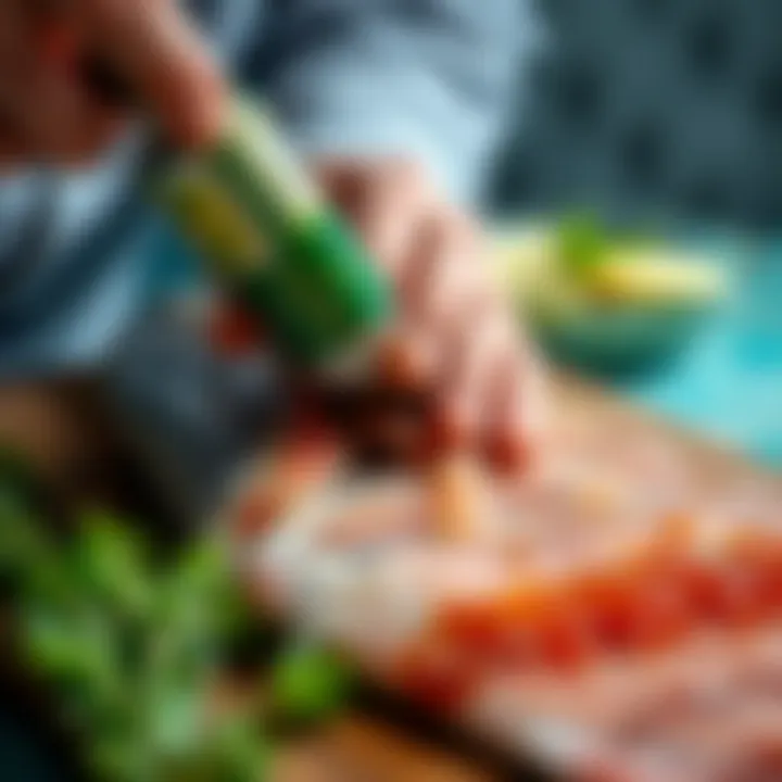 Expert Technique in Levrek Cleaning Detailed view of the fish cleaning technique