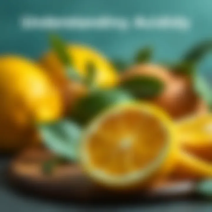 An analytical representation of lemon's acidity on a pH scale