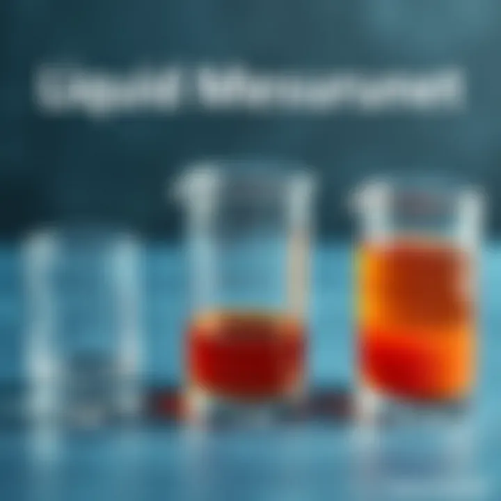 Visual representation of liquid measurements