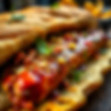 A close-up of Melike döner with herbs and spices