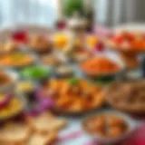 A beautifully arranged traditional Turkish iftar table showcasing an array of colorful dishes