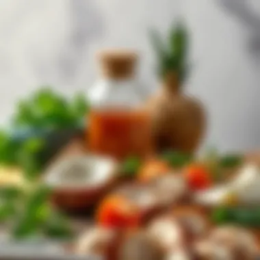 Quality ingredients used in kokoreç preparation