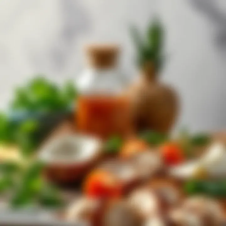 Quality ingredients used in kokoreç preparation