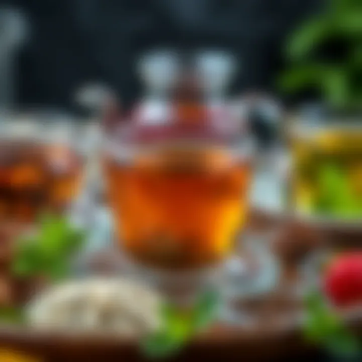 A selection of herbal teas including mint tea