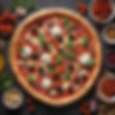 Selection of authentic pizza toppings