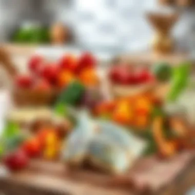 Ingredients for Fish Recipe Colorful ingredients for a fish recipe laid out artistically on a kitchen counter