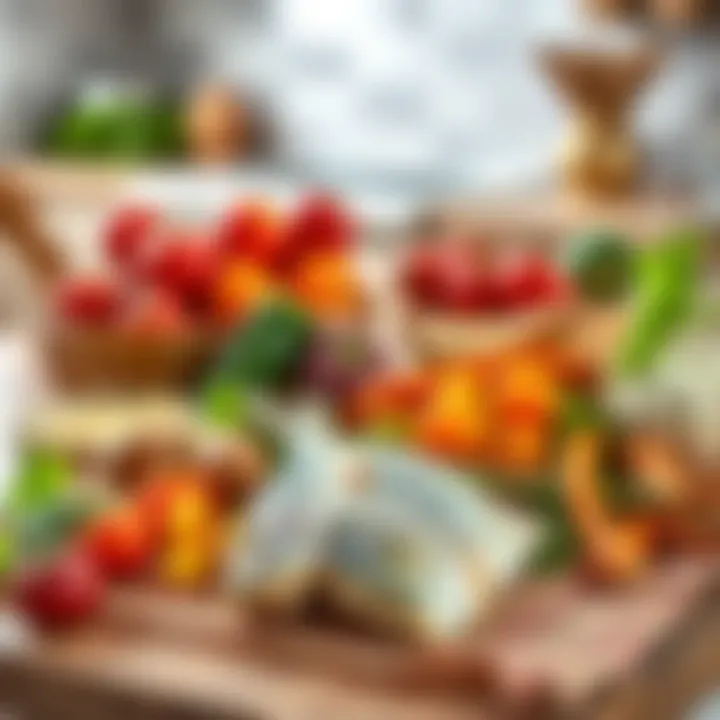 Ingredients for Fish Recipe Colorful ingredients for a fish recipe laid out artistically on a kitchen counter