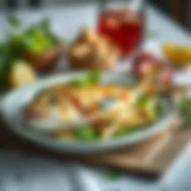 Delicious Fish Dish Ready to Enjoy A delicious fish dish ready to serve