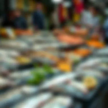Seasonal Fish Selection in Local Market Variety of seasonal fish in a local market