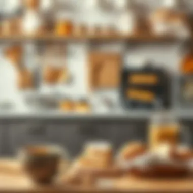 A well-organized baking workspace