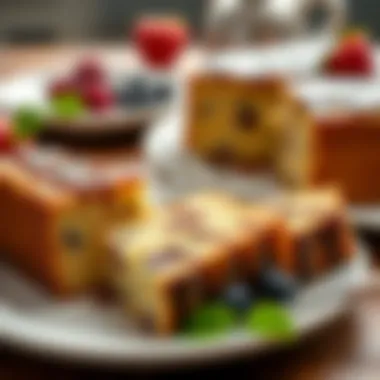 Delicious slices of cake served on a plate