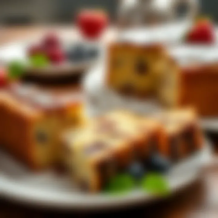 Delicious slices of cake served on a plate