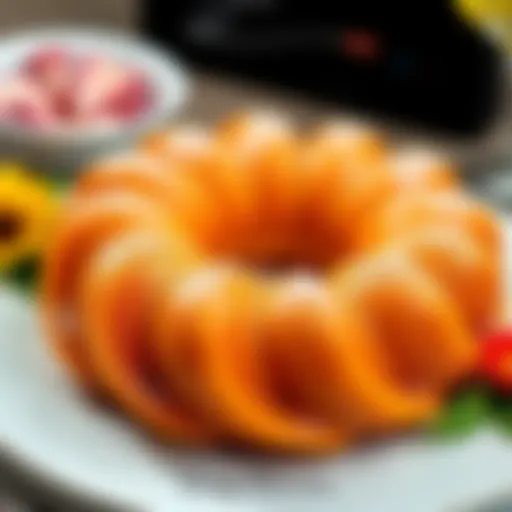 A beautifully designed ring-shaped cake