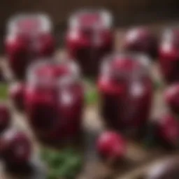 Vibrant jars of pickled beets showcasing their rich color and texture