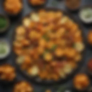 Variety of Savory Potato Snacks A platter of assorted potato snacks garnished with herbs