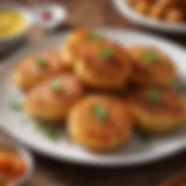 An elegant presentation of gourmet potato fritters