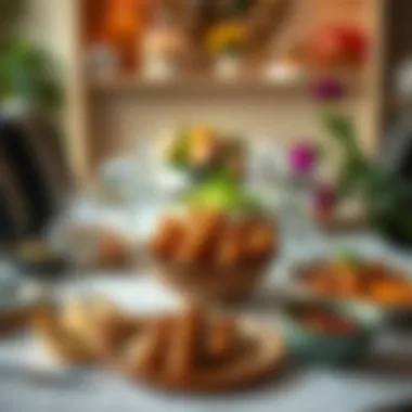 A beautifully arranged table featuring dishes made with Philips Airfryer XXL and Borcam.