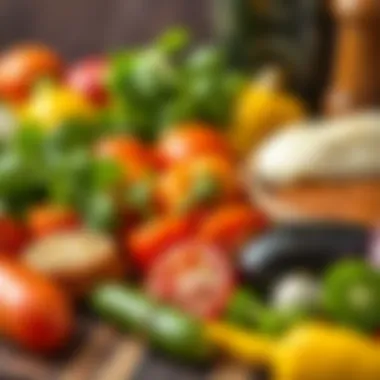 Selection of fresh ingredients for marinades