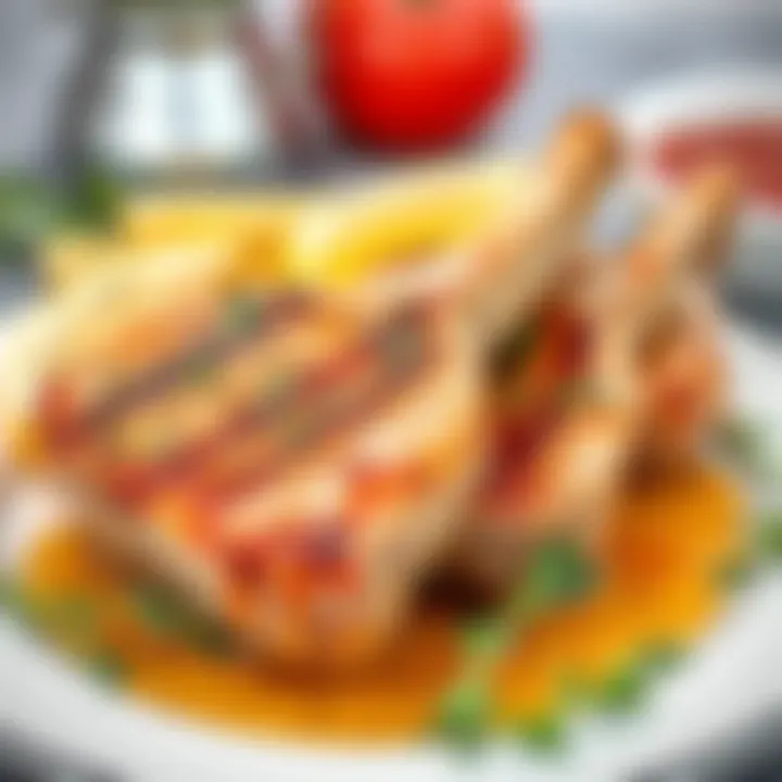 Marinated pork chops with spices and herbs