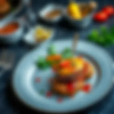 A beautifully plated serving of içli köfte, garnished for presentation.