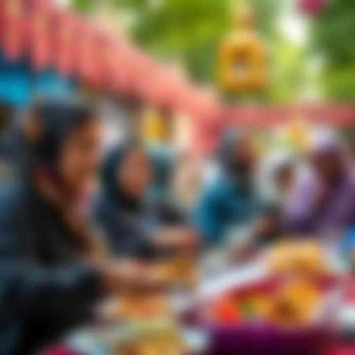 Community Solidarity During Ramadan A vibrant community gathering highlighting solidarity.