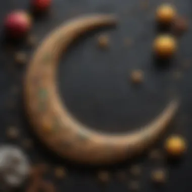 Symbolic crescent moon and stars representing Ramazan Bayramı