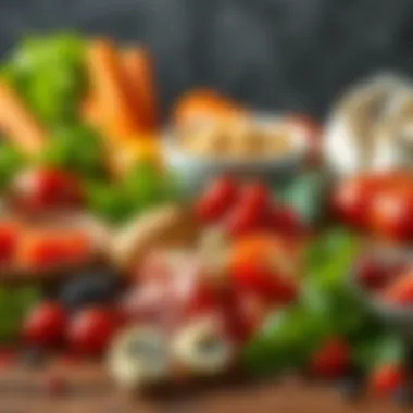 Colorful Ingredients for Quick Meal Solutions A vibrant assortment of ready-made meal components