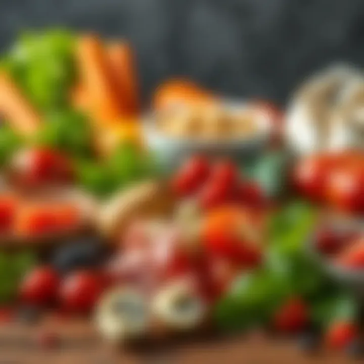 Colorful Ingredients for Quick Meal Solutions A vibrant assortment of ready-made meal components