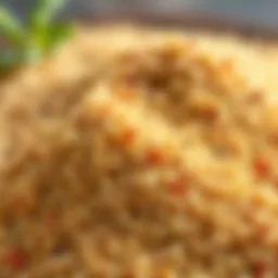 A close-up view of finely ground bulgur wheat showcasing its texture.