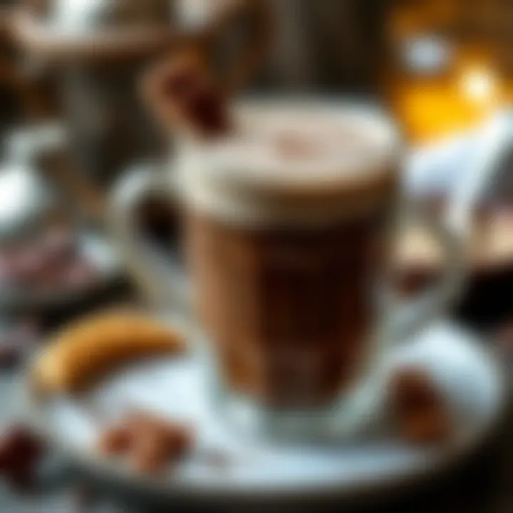 A rich and creamy milk chocolate drink served in a traditional Turkish cup