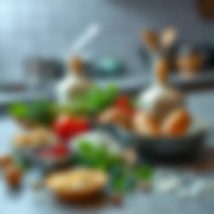 Ingredients laid out for making Sutlu İrmik Tatlısı on a kitchen counter