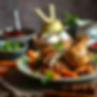 Plated Roasted Chicken Delight Beautifully plated traditional Turkish dish featuring roasted chicken