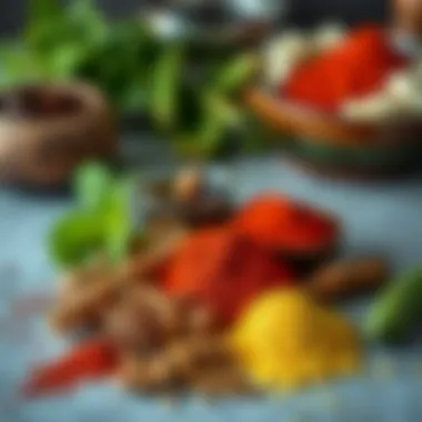 Flavorful Spices for Cooking A variety of spices and ingredients arranged for flavor enhancement