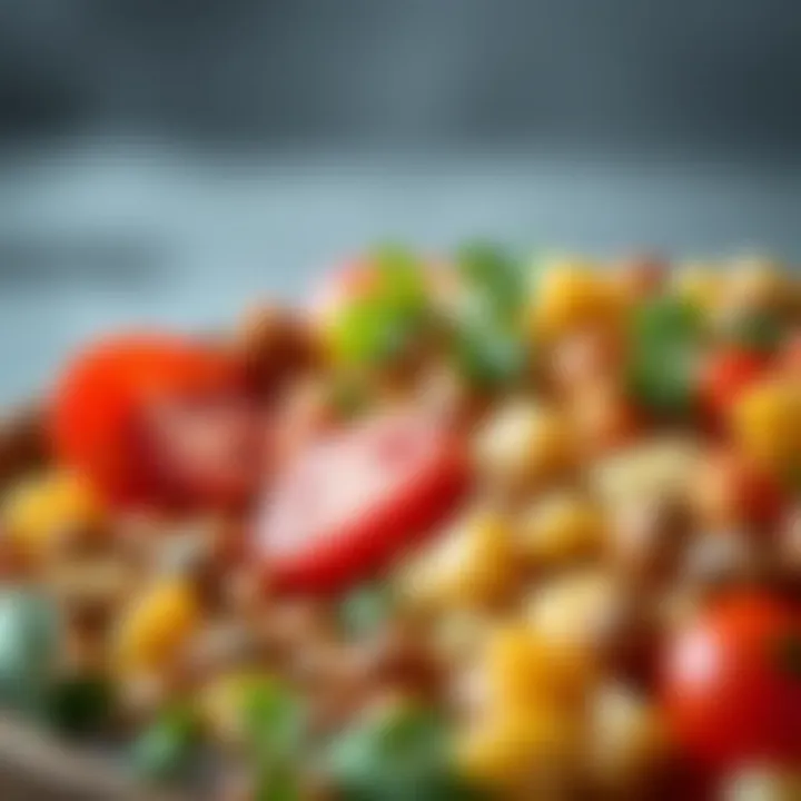 A close-up of the ingredients used in Tasdelen kebap