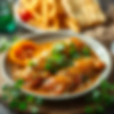 A traditional Tasdelen kebap dish garnished with fresh herbs