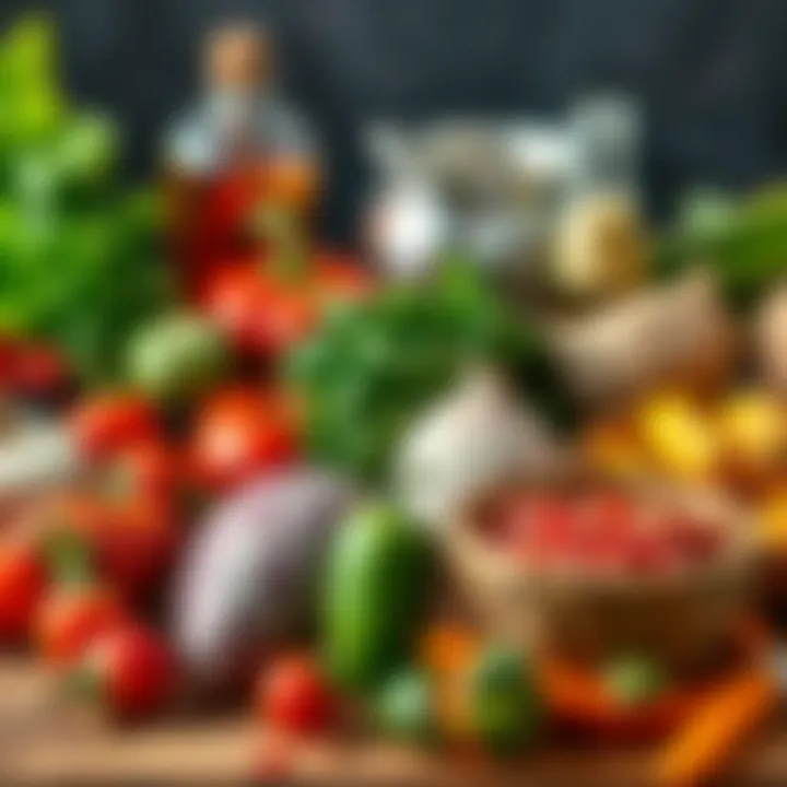 Ingredients laid out for Ali Nazik, highlighting freshness and variety