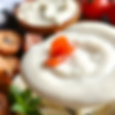 Creamy Yogurt Sauce for Ali Nazik A close-up of the creamy yogurt sauce that complements the Ali Nazik dish