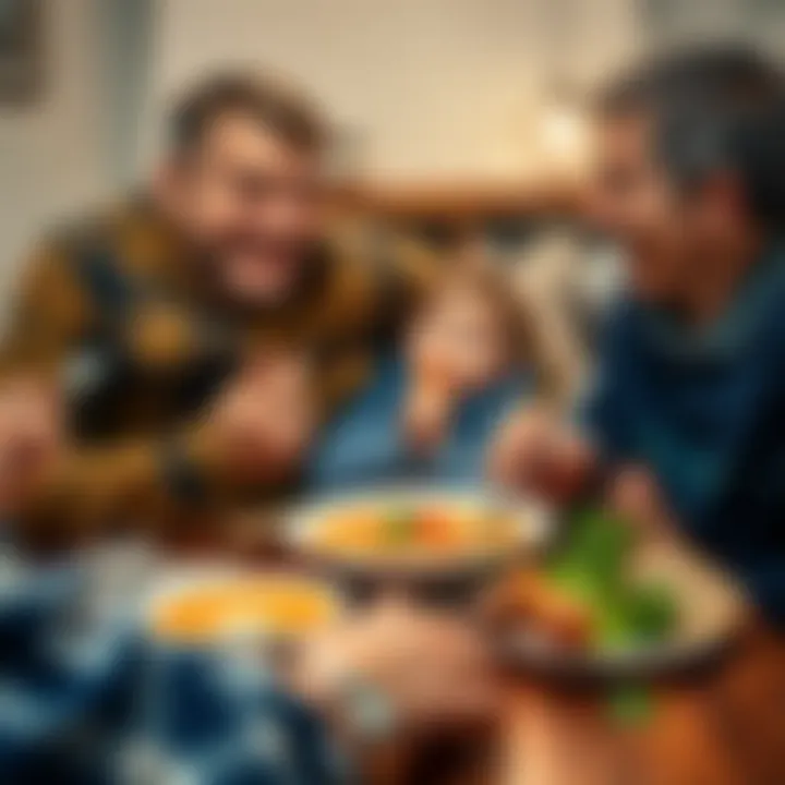 A family enjoying chicken carrot potato soup together