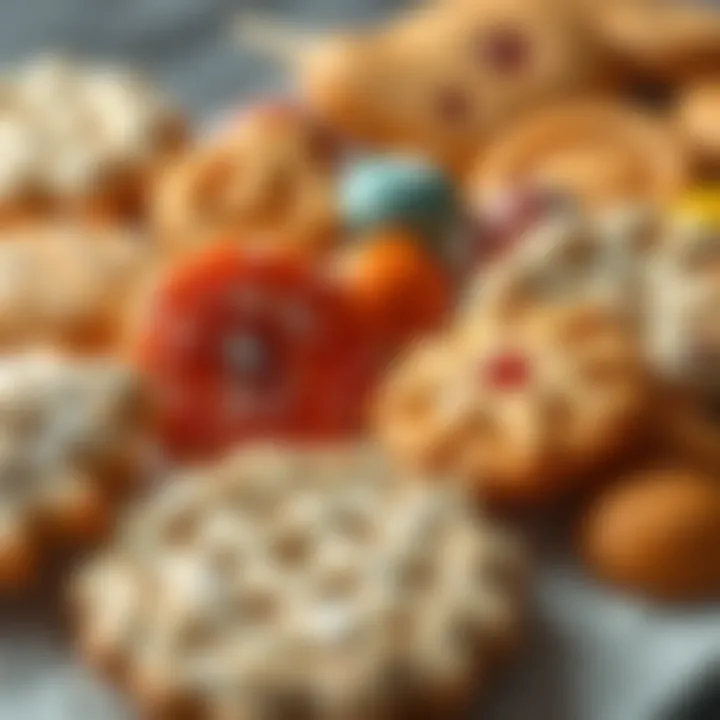 Elegant array of salty cookies with diverse shapes and textures