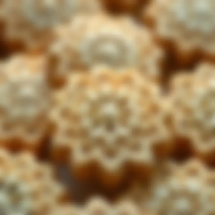 Close-up of a unique salty cookie design featuring intricate patterns