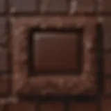 Close-up of a chocolate square showcasing rich texture