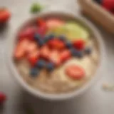 A bowl filled with nutritious oatmeal topped with fresh fruits