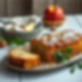 Delicious apple cake served on a rustic plate